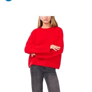 Bright Cherry Red Cozy Oversized Sweater